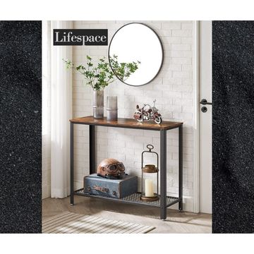 Lifespace Rustic Industrial 2 Tier Console Hall Table