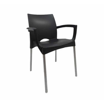 Vividitto - Alexis Cafe Chair With Arms -Black