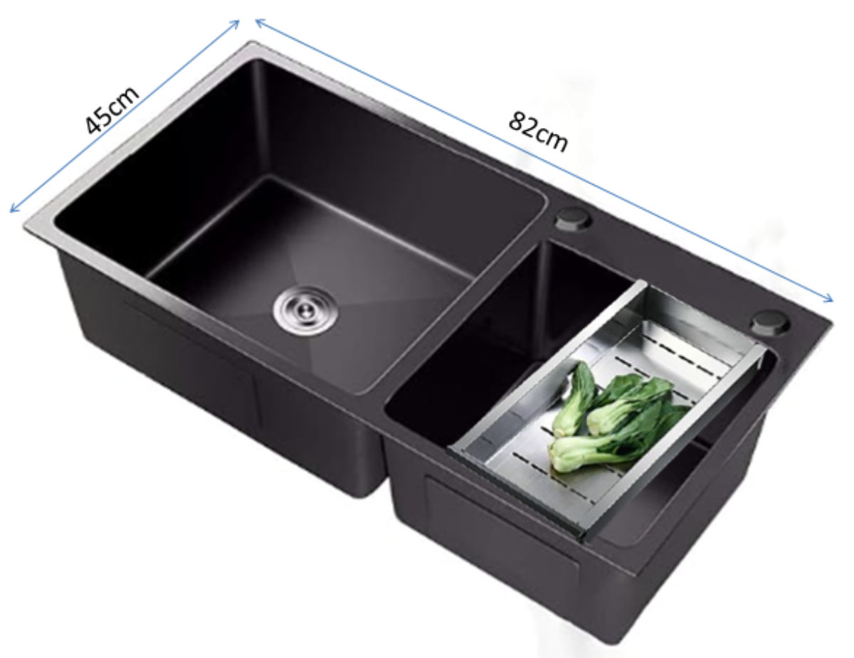 HOMZ AIYI DBL SINK WITH COLANDER