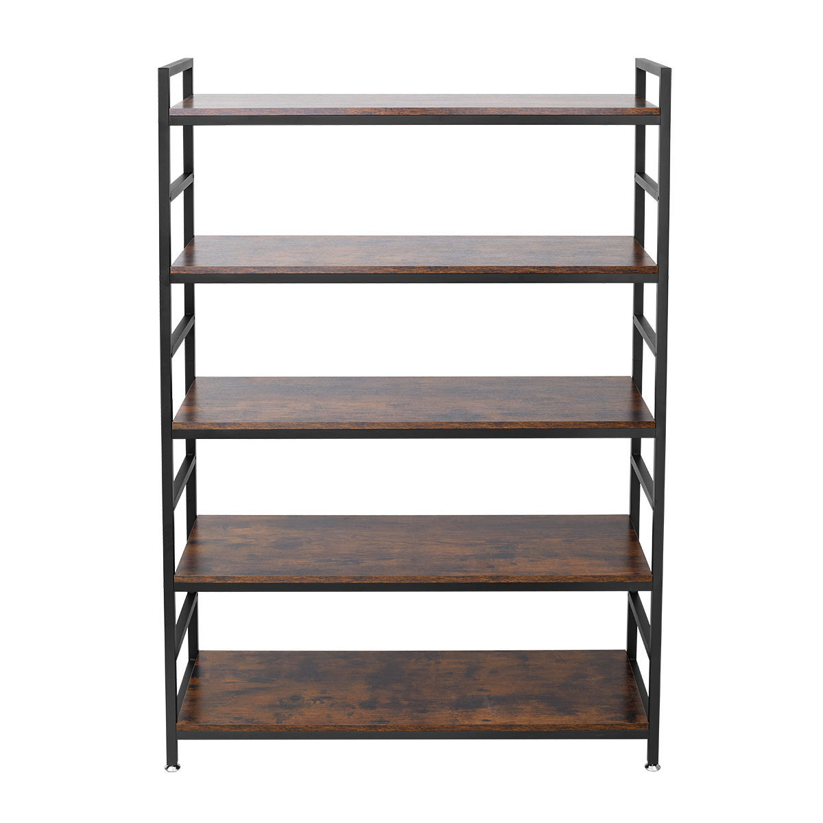 LAZAVA Storage Shelf With Rustic Wood & Black Steel Frame