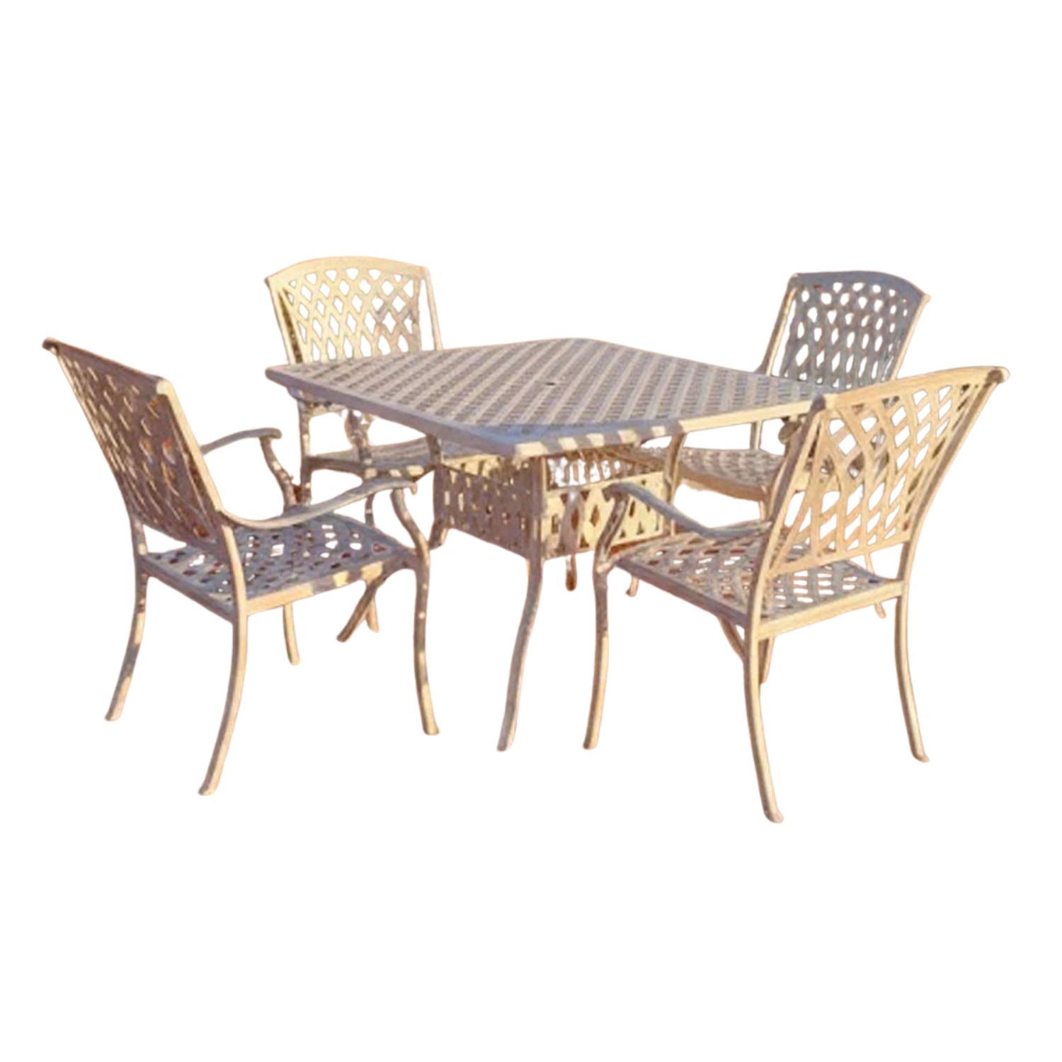 Tuscan Aluminium Dining Set 4-Seater 1000mm Square (White)