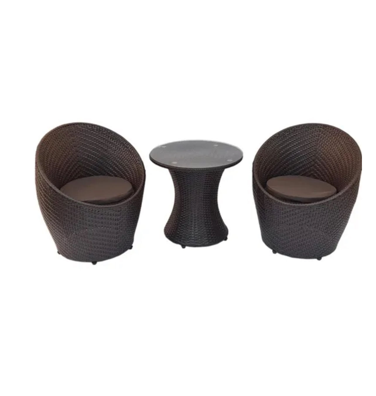 Patio Cocktail set brown wicker