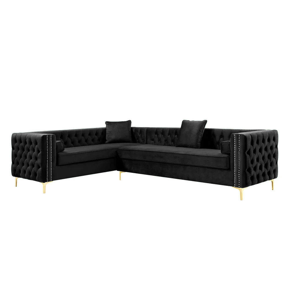 Oxford Chesterfield Corner Couch-Black