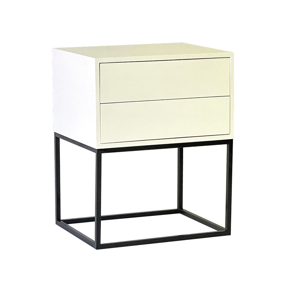 Kilimanjaro White Two Drawer Push To Open Side Table
