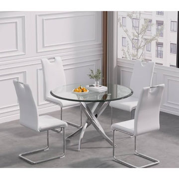 IG Furn-  Bianca 5pc Dining set with round glass table