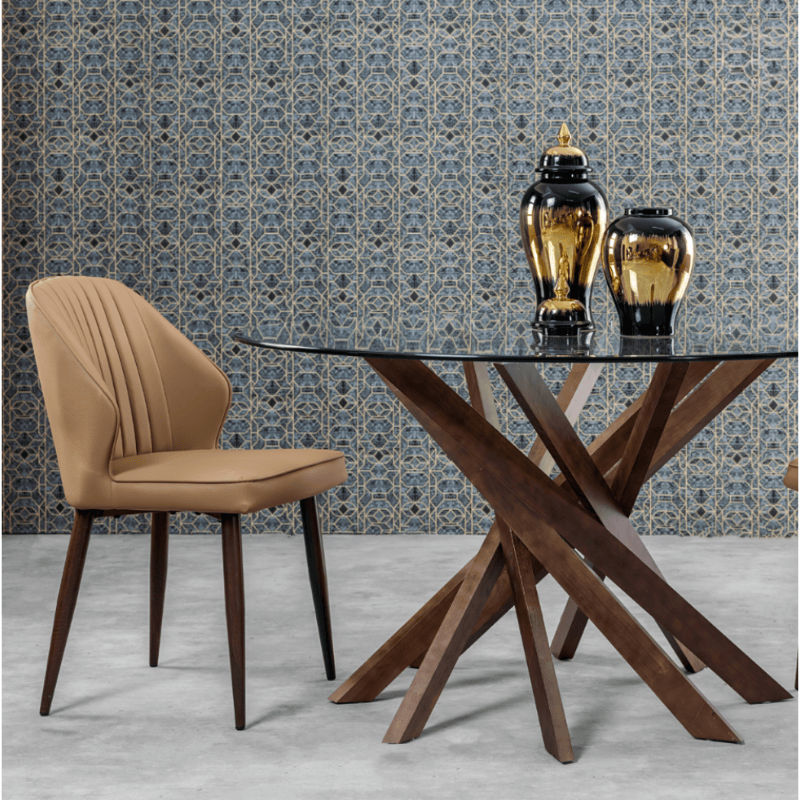 KC FURN Tyra Walnut Dining Table