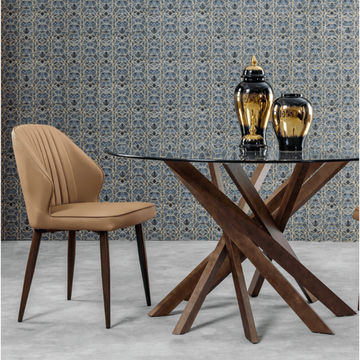 KC FURN Tyra Walnut Dining Table