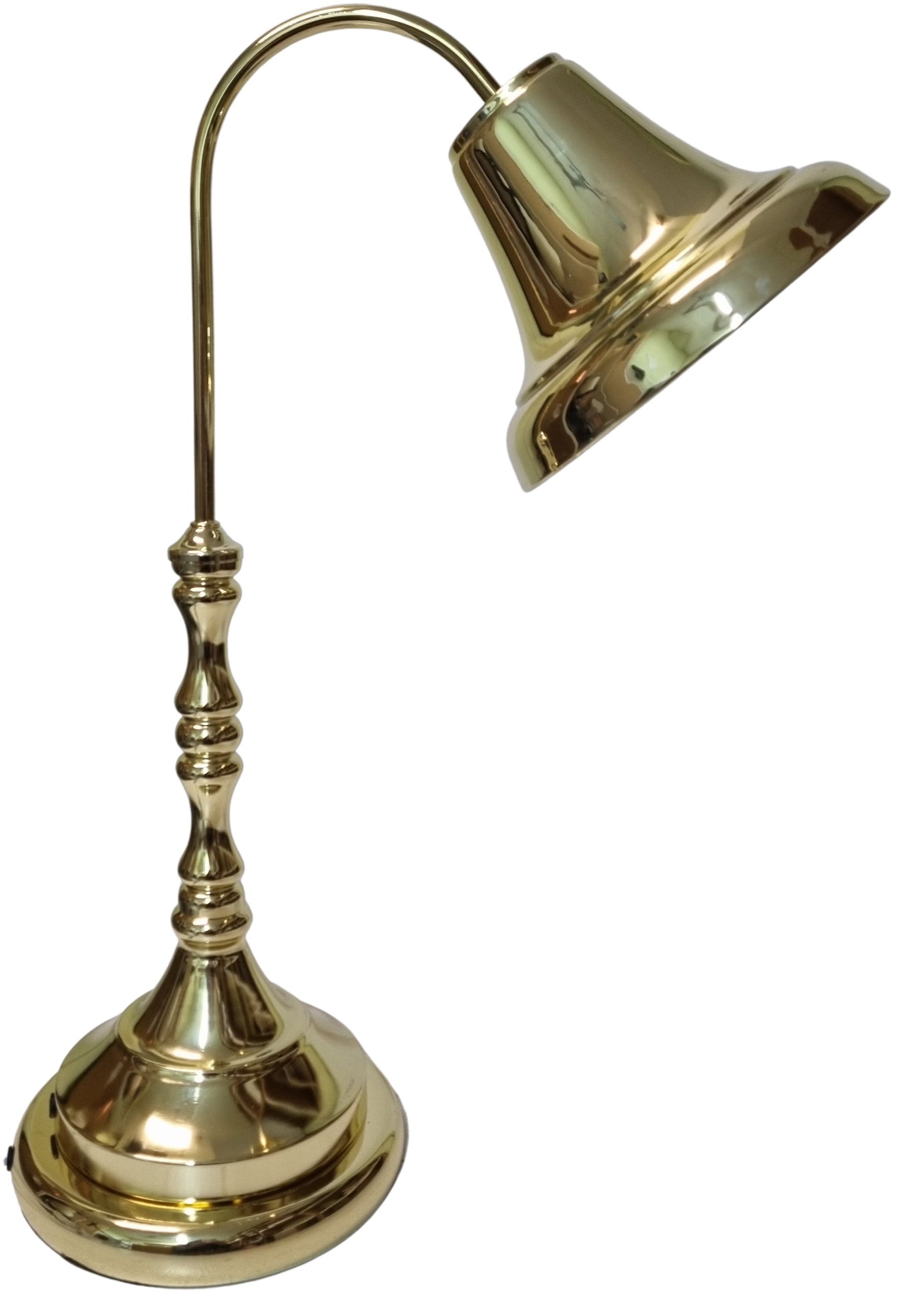 Traditional Brass Table Lamp with Brass Metal Shade