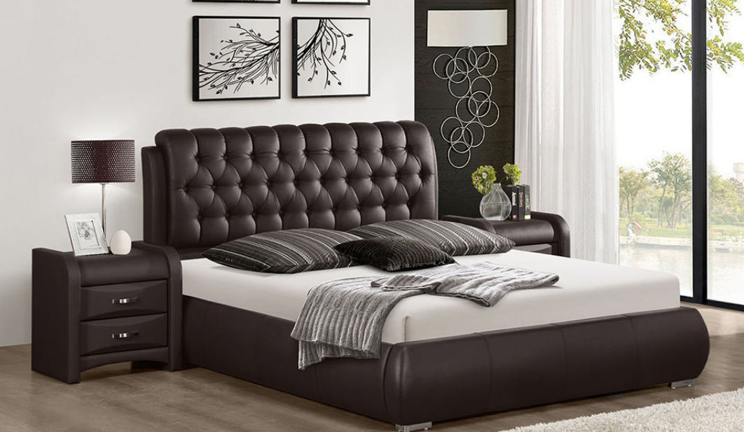 Grand Chateux Sleigh Bed Double -Brown