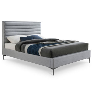 Davina Sleigh Bed King  -Linen Grey