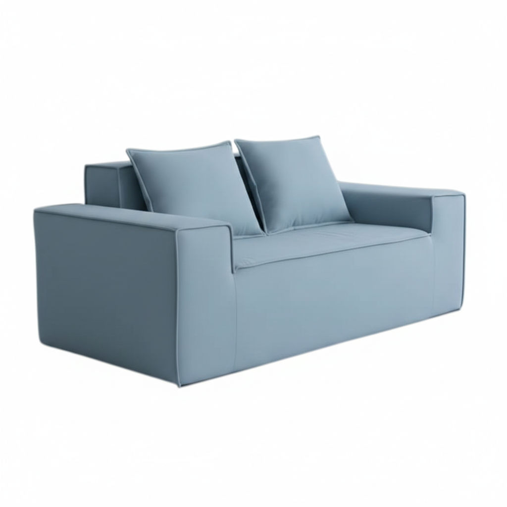Modern Minimalist Vacuum-Compressed 2-Seater Foam Sofa – Sky Blue