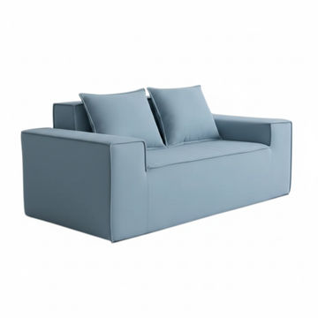 Modern Minimalist Vacuum-Compressed 2-Seater Foam Sofa – Sky Blue