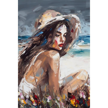 Canvas Wall Art - Beautiful Woman. Abstract  - A1716 - [120 x 80 cm]