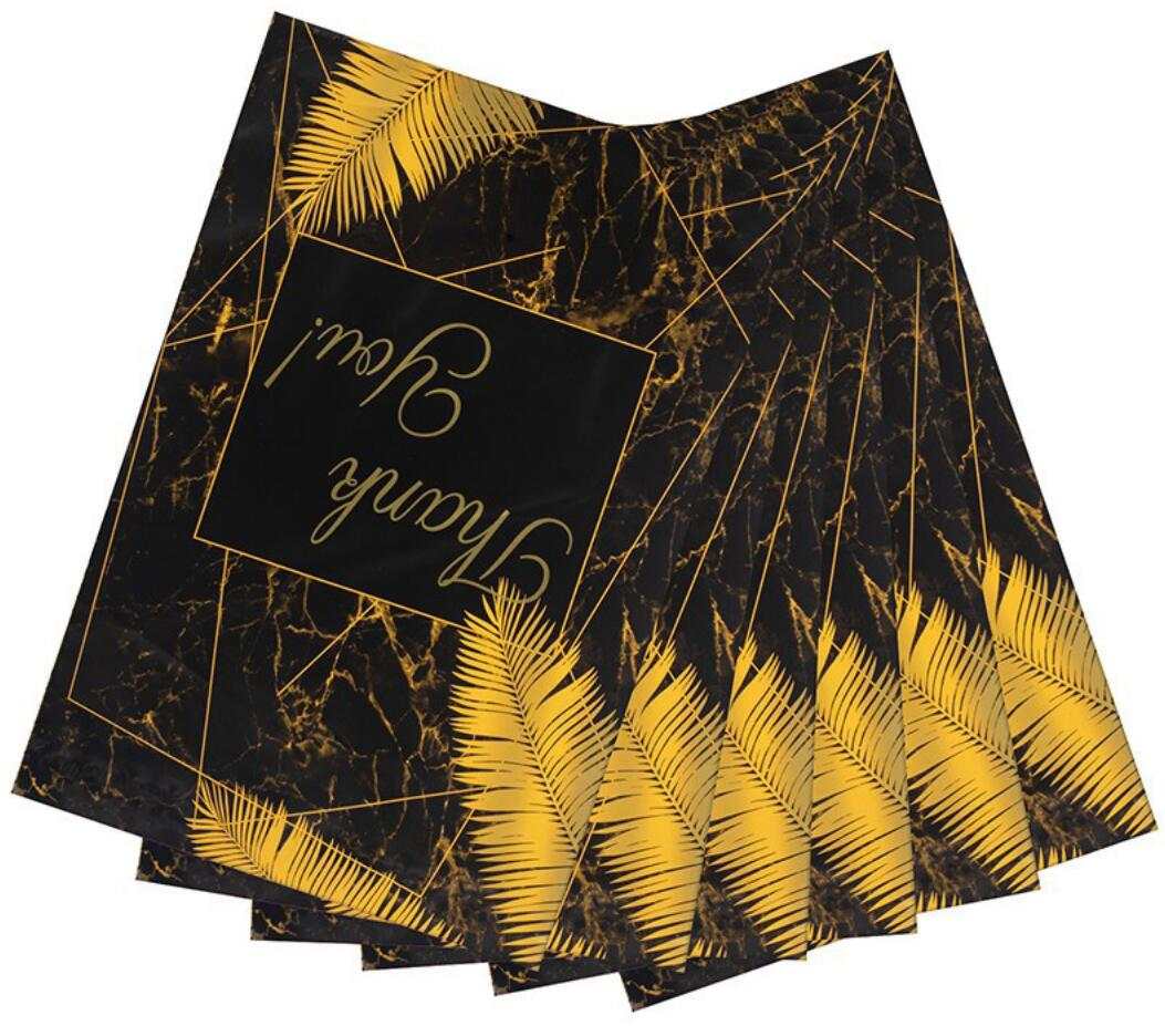 Black and Gold Poly Mailer 25X33cm Gift Courier Clothing Apparel Envelope Bags