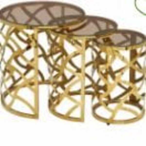 High quality tempered round glass 3  set table