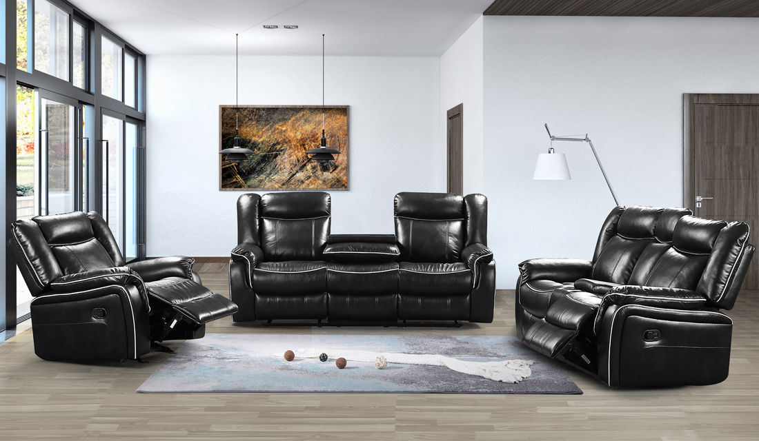 GOF Furniture - Hubson Black Sofa