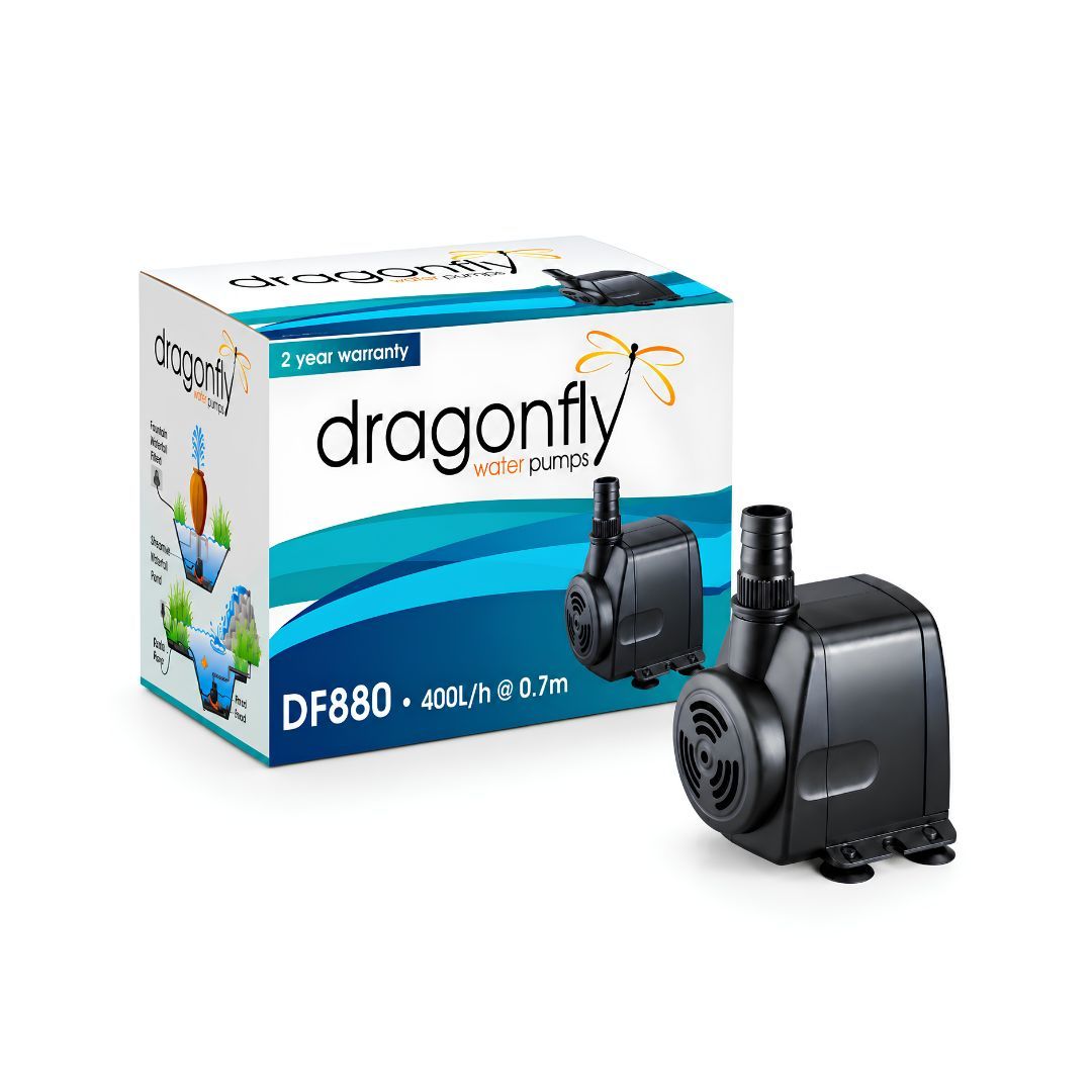 DragonFly Pond & Fountain Pump 880 L/h 1.5m Cable & 3 Core Plug