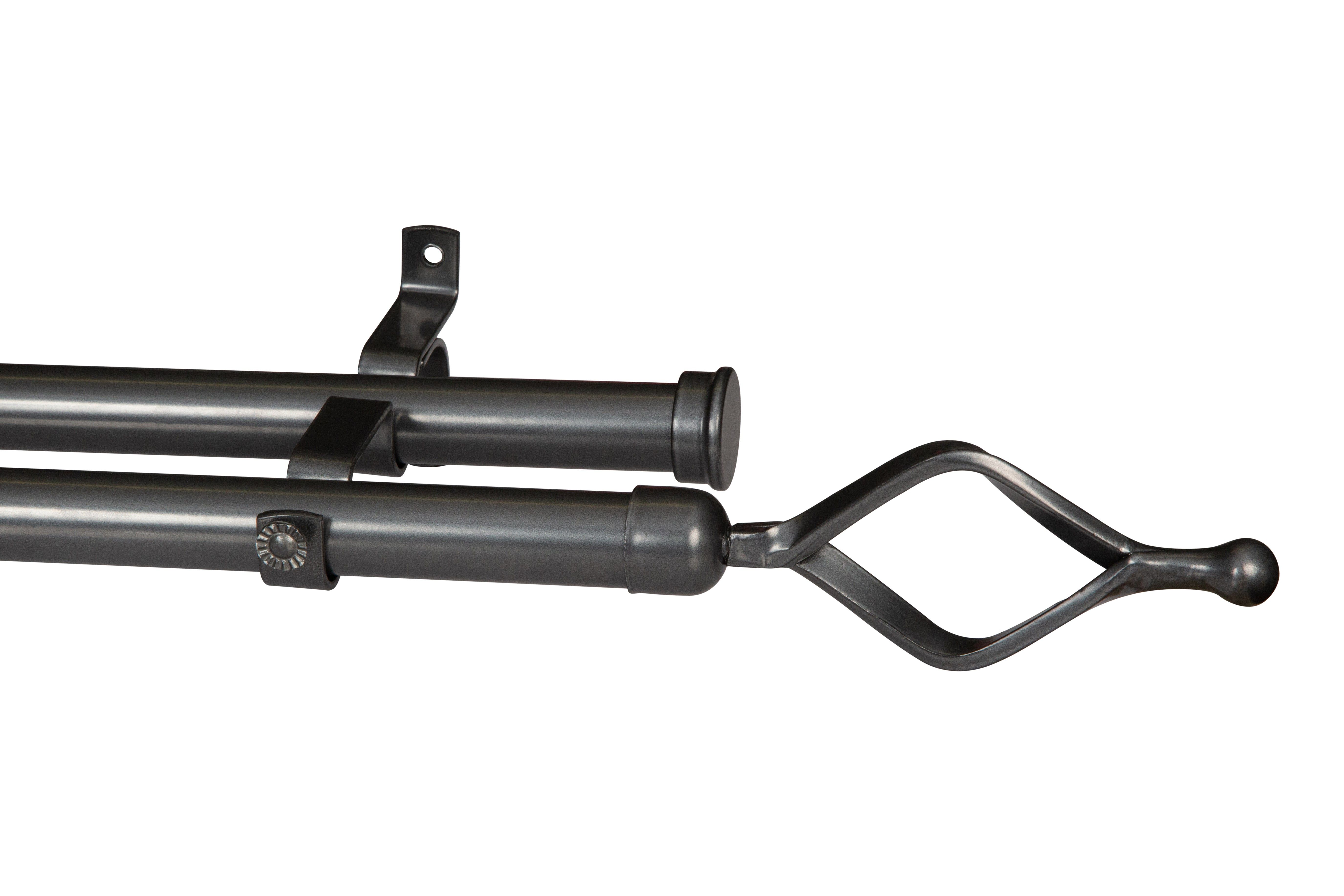 28MM DOUBLE POLE SET-ARROW FINIAL-GUN METAL-2M