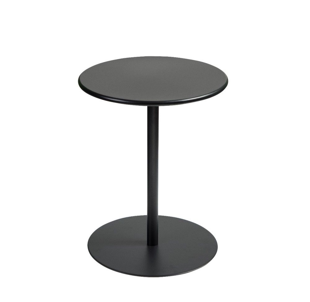 Round Outdoor Side Table – Weather-Resistant Metal Accent Table for Patios