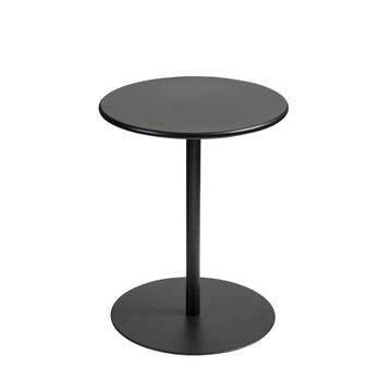 Round Outdoor Side Table – Weather-Resistant Metal Accent Table for Patios