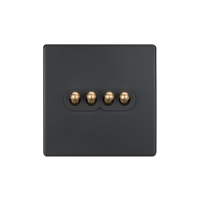 Classic Grey with Brass Toggle, 4 Lever