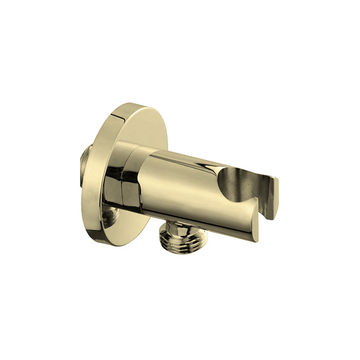 Devario Premio Shower Outlet Elbow With Holder Round Brass -Brushed Gold