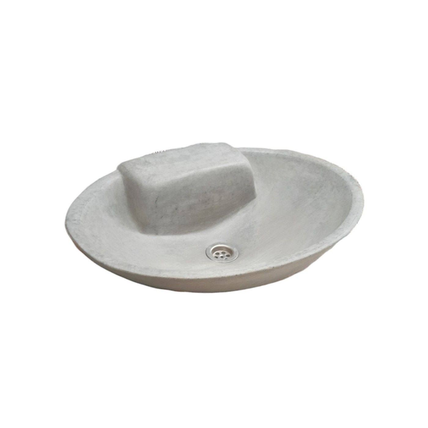 Grey Concrete Oval Basin 50 x 38 x 13cm - made to last a lifetime