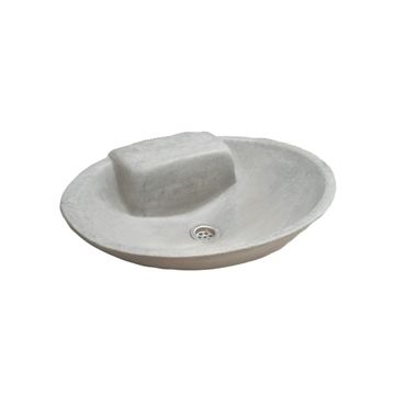 Grey Concrete Oval Basin 50 x 38 x 13cm - made to last a lifetime