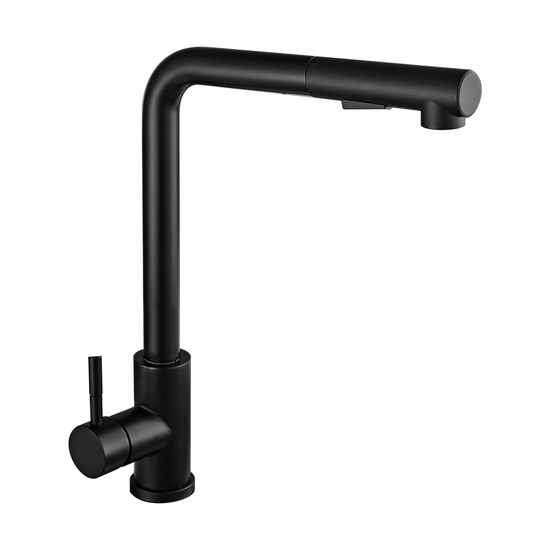 Black Kitchen Sink Tap with Pull Out Spray Fixture with Button 0928B