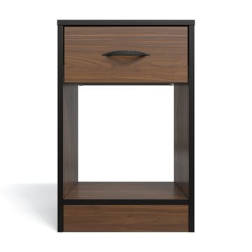 Price Cut - Essential One Drawer Bedside Table - Brown Walnut