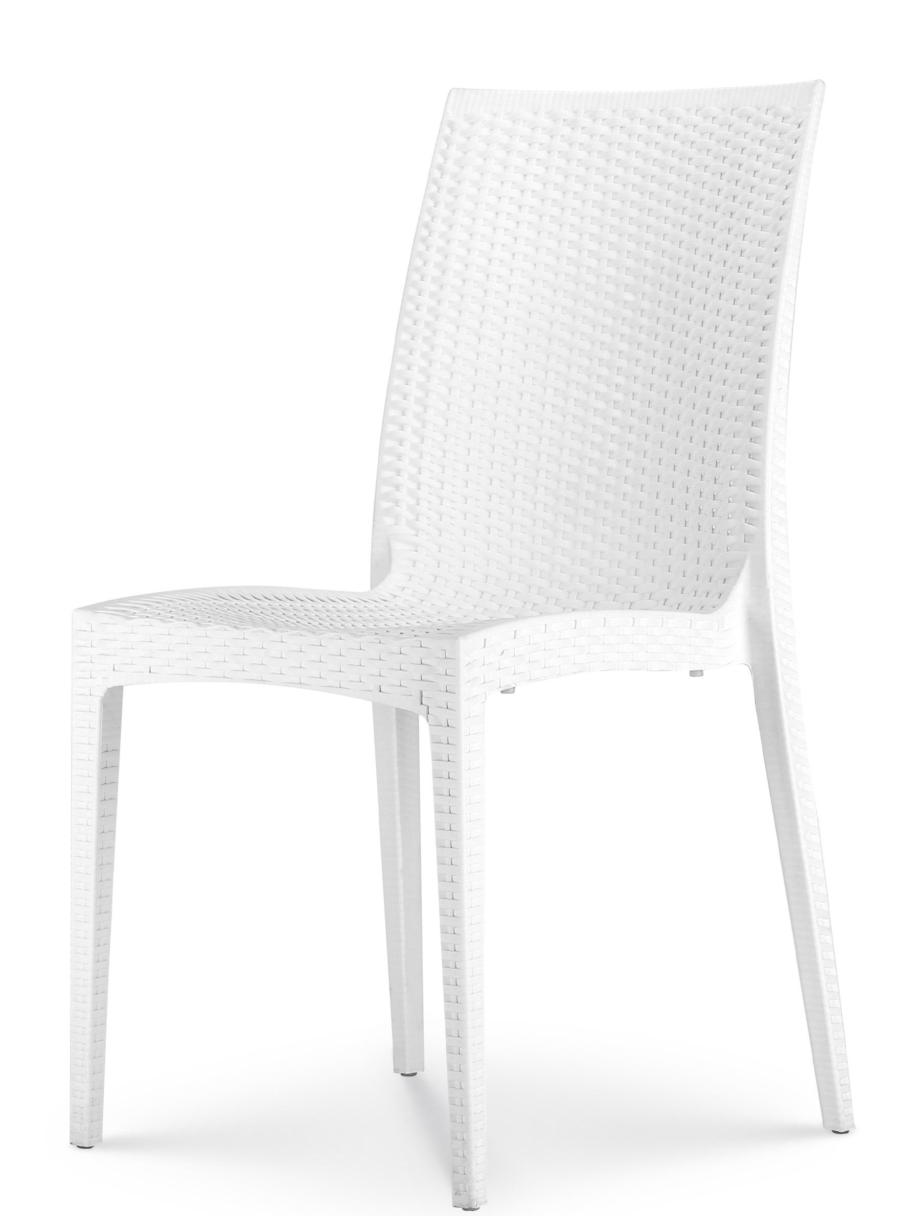 Woven Plastic Patio Chair - White