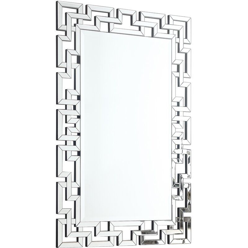 Luxury Design Geometric Wall Mounted Glass Mirror 120 cm x 80 cm Size
