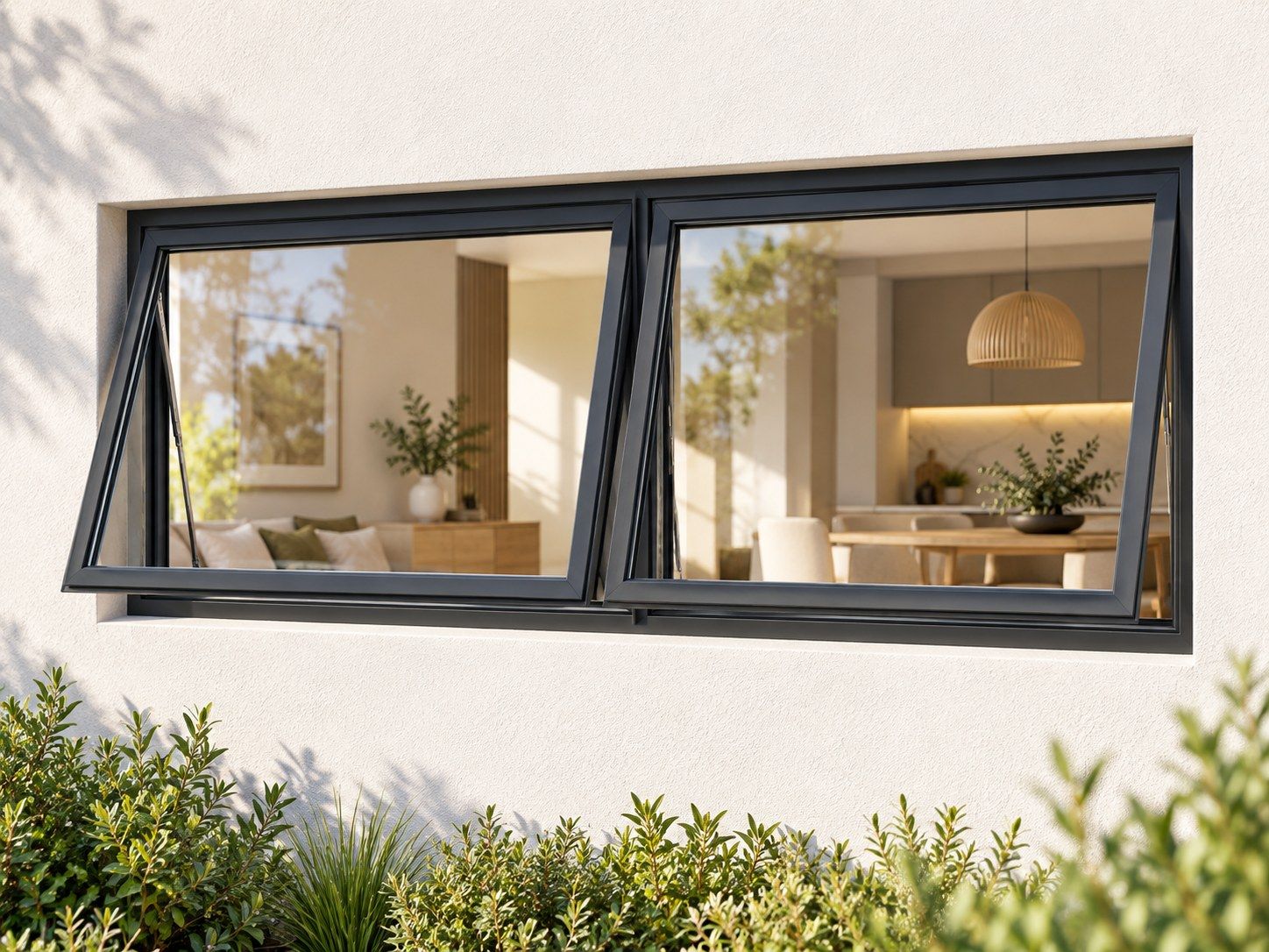 Kenzo Premium Top-Hung Aluminium Window - Charcoal, 1200 600 mm, Two ...