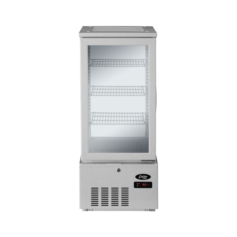 Refrigerated glass display cabinet - 74Lt, White - GALILEO