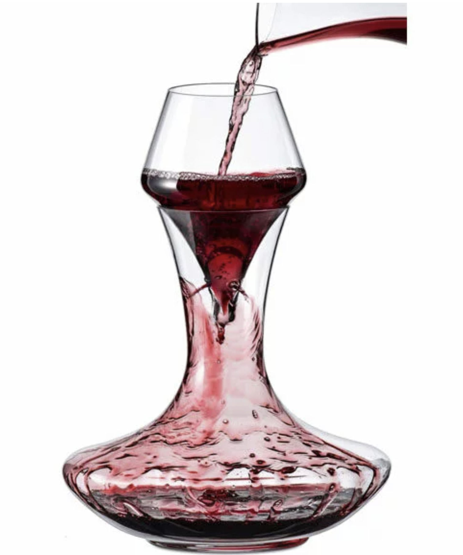 Crystal Wine Decanter Aerator/Strainer 600ml - Set of 1