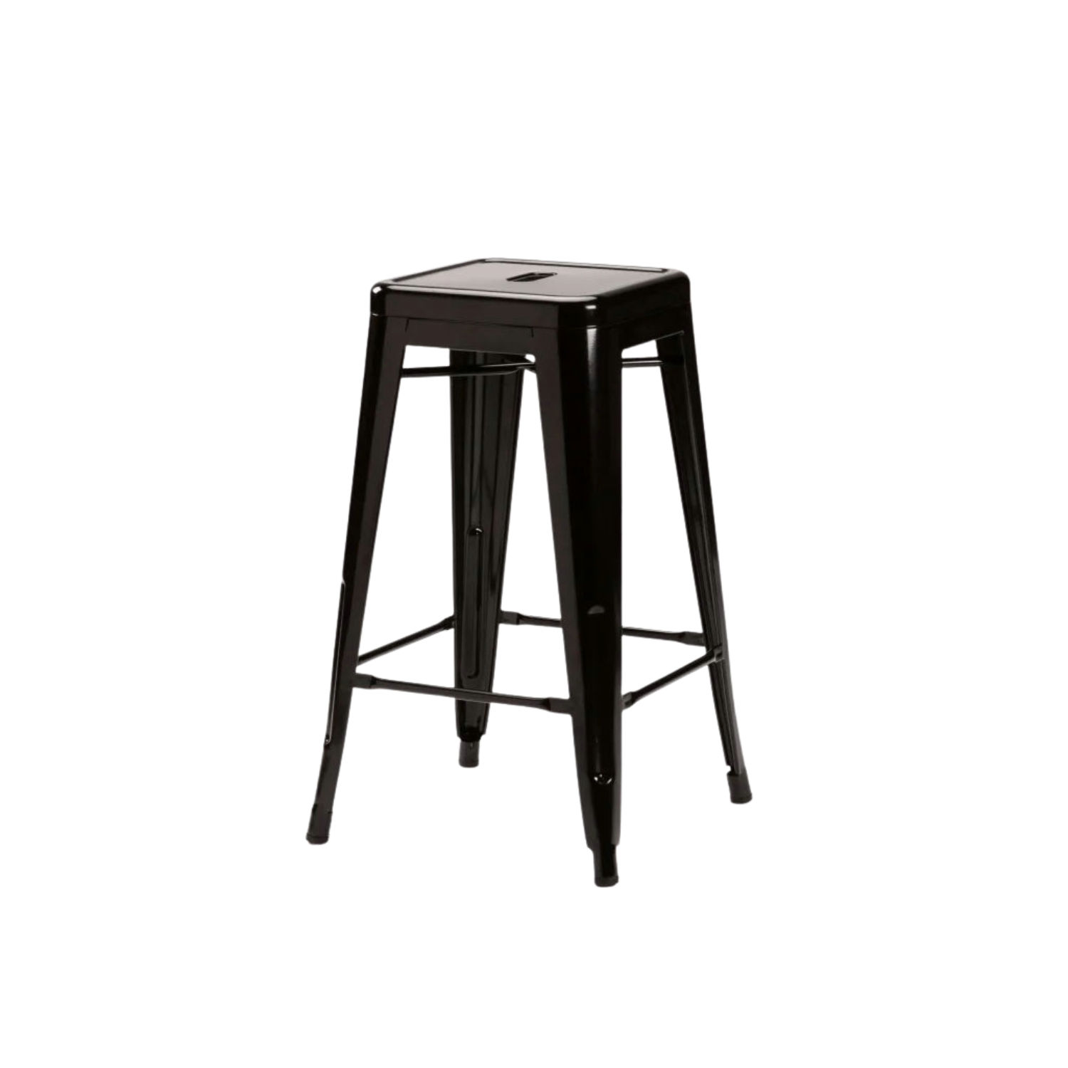 Modern Metal Kitchen Stool - Black