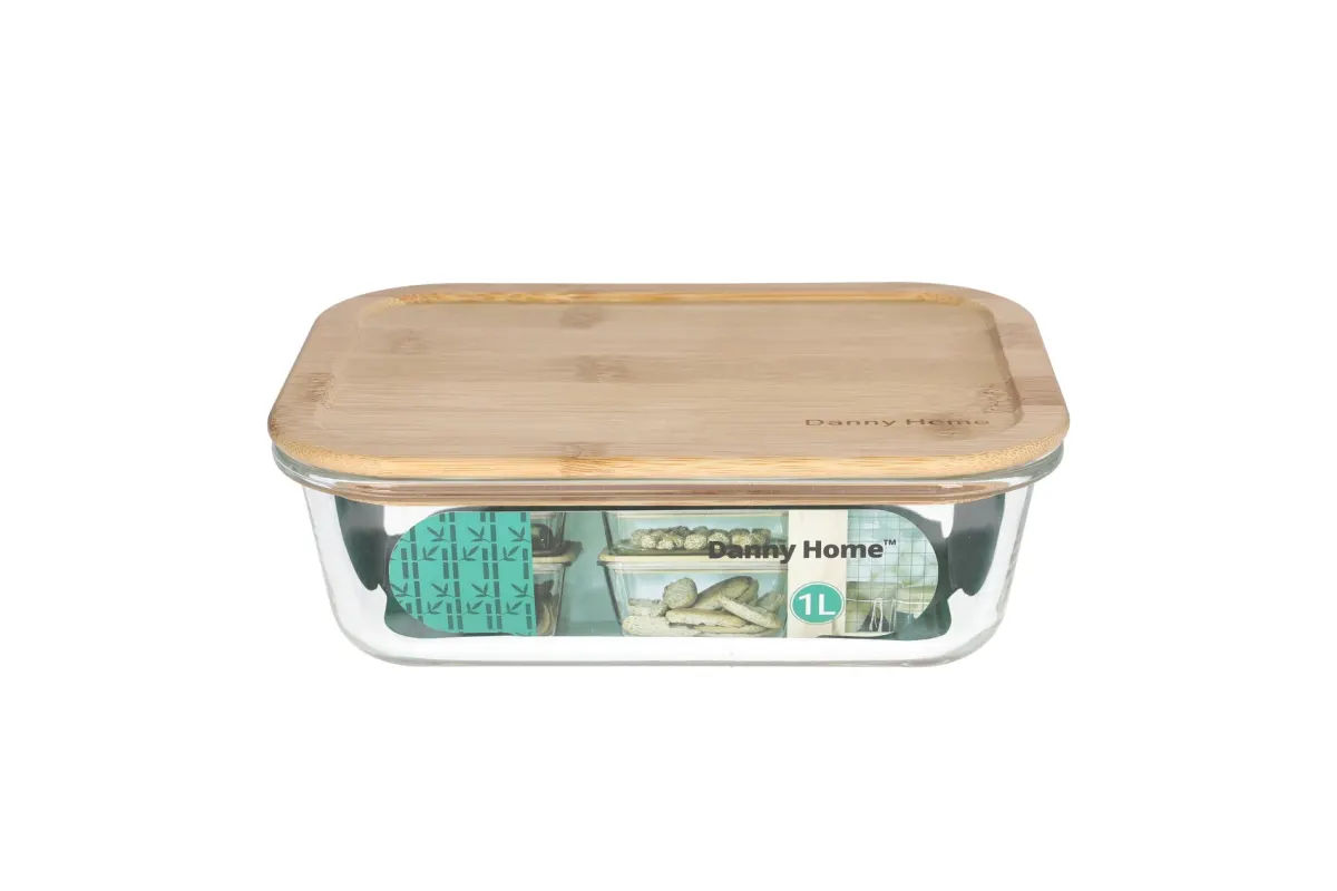 Borosilicate Food Storage Container With Bamboo Lid 20cm