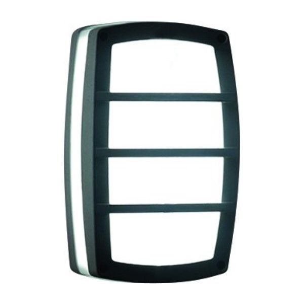 10W 95-240VAC LED Bulkhead, Rectangular, Horiz Lines