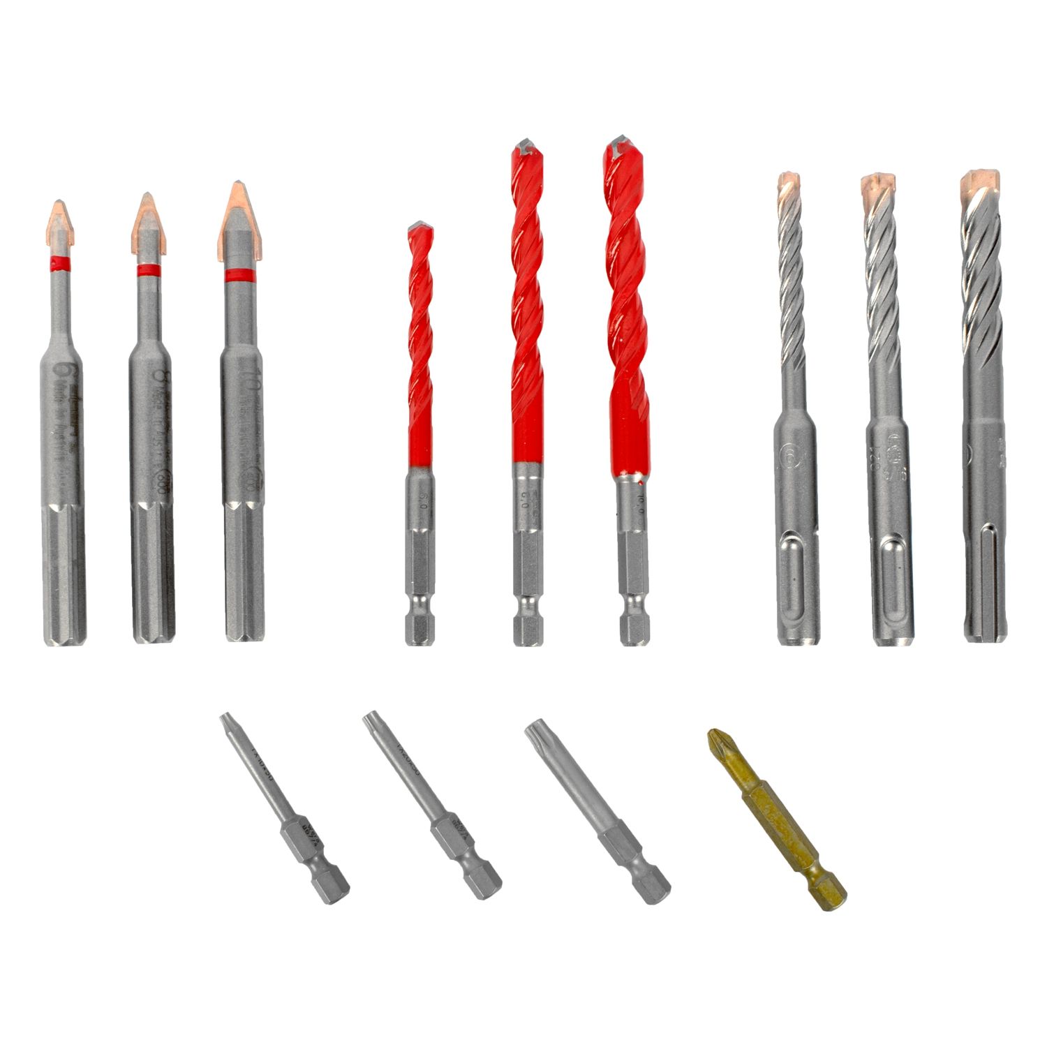 Drill-Screwset Kit 13 13 Pcs C Prot,Multi 6-Kant,Sds-Plus Force X4 Bit
