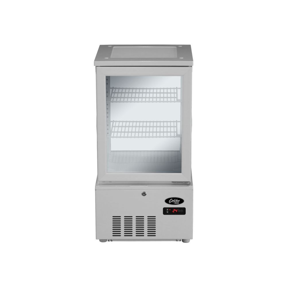 Refrigerated glass display cabinet - 56Lt, White - GALILEO