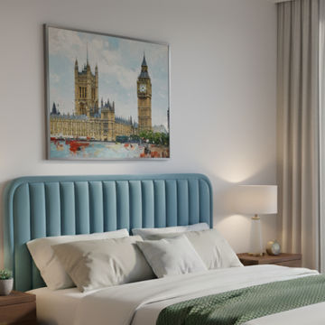 Bodina Channel Velvet Tufted Headboard Queen Splendour-Luxor