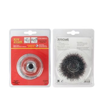 Tork Craft - Wire Cup Brush Crimped Plain 60mmxm14 Blister - 4 Pack