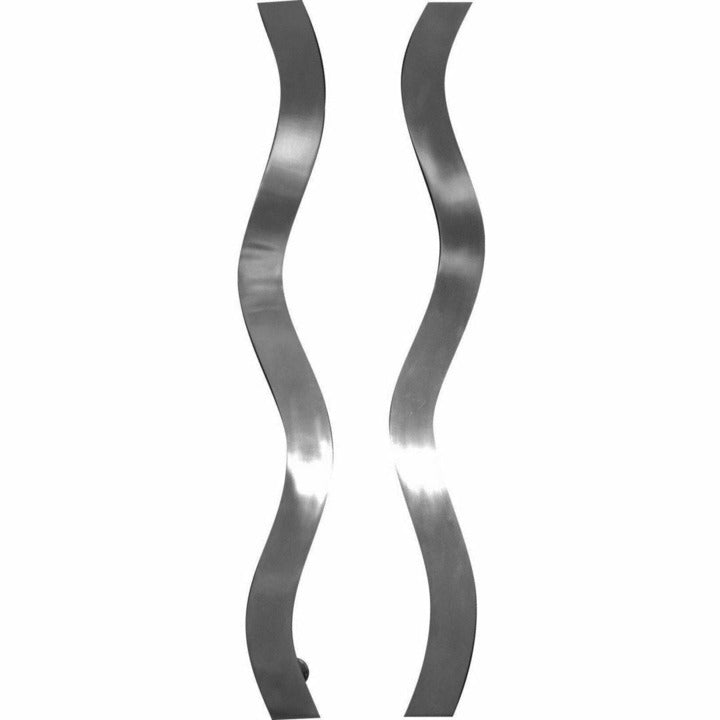 Solid stainless steel wavy pull handle