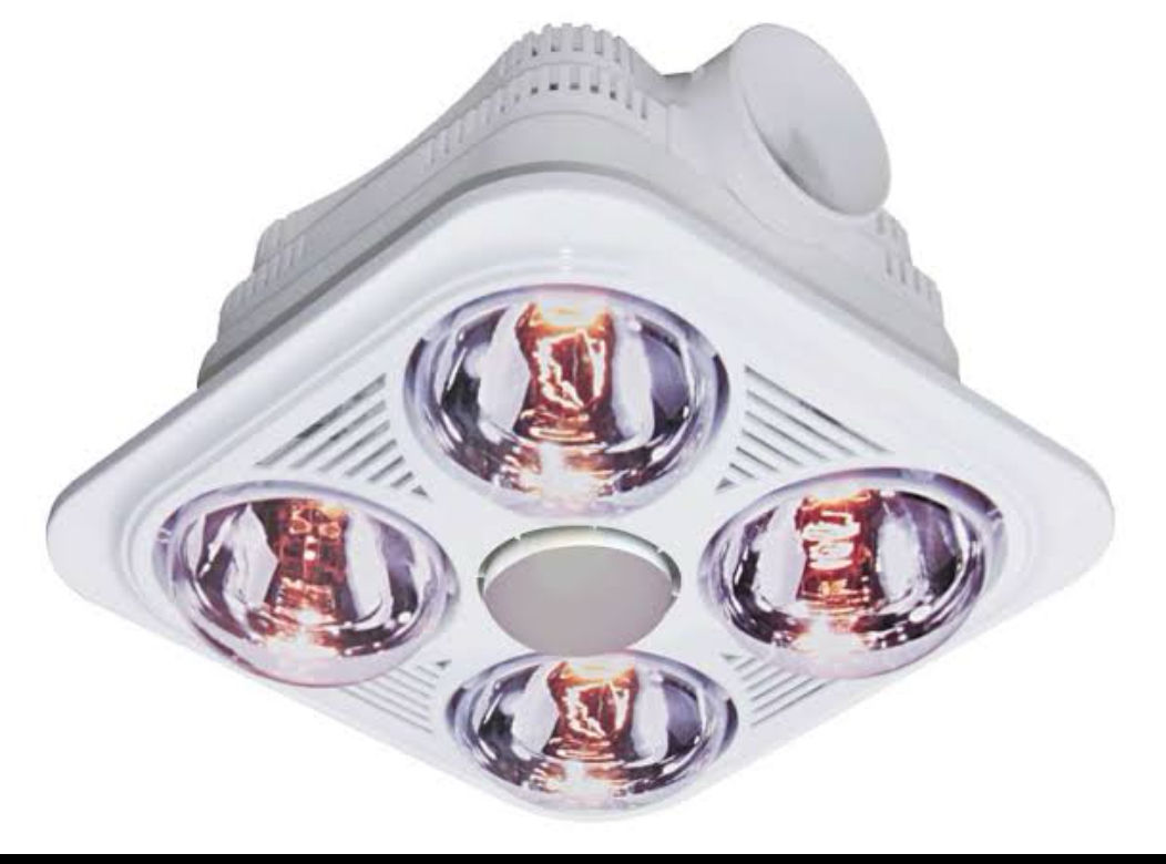 WACO - Bathroom Heater / 4 Light Square Ceiling Bathroom Heater