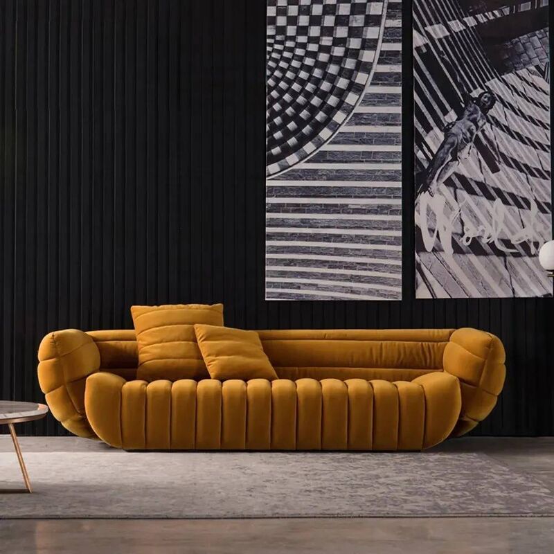 Jacobson 3 Seater Sofa -Blue -Velvet
