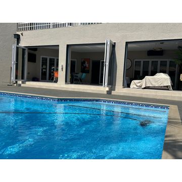 GreenLine interiors Aluminium folding door 5 panel Right Bronze hand opening W4000MM x H2100MM