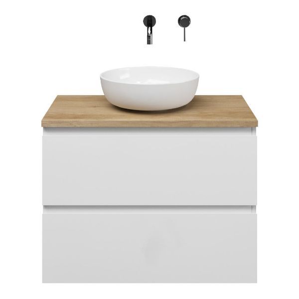 White and Kirkwall Single basin- 2 Drawers Vanity