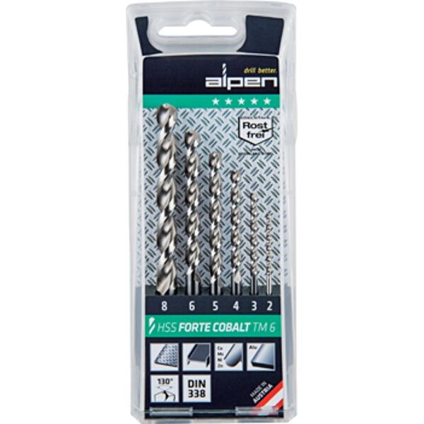 Cobalt Drill Bit Set 6 Piece 2-8Mm