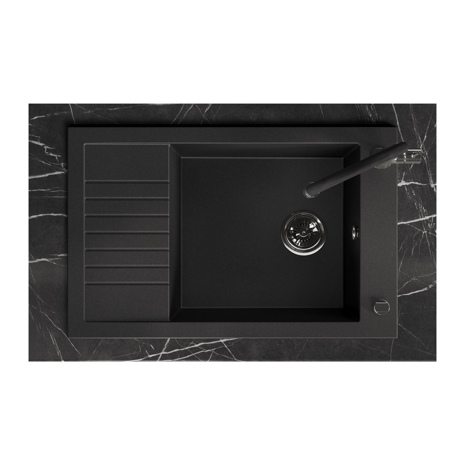 Laveo Pioneer 780 Granite Composite Kitchen Sink 1 Bowl with Drainer - Black