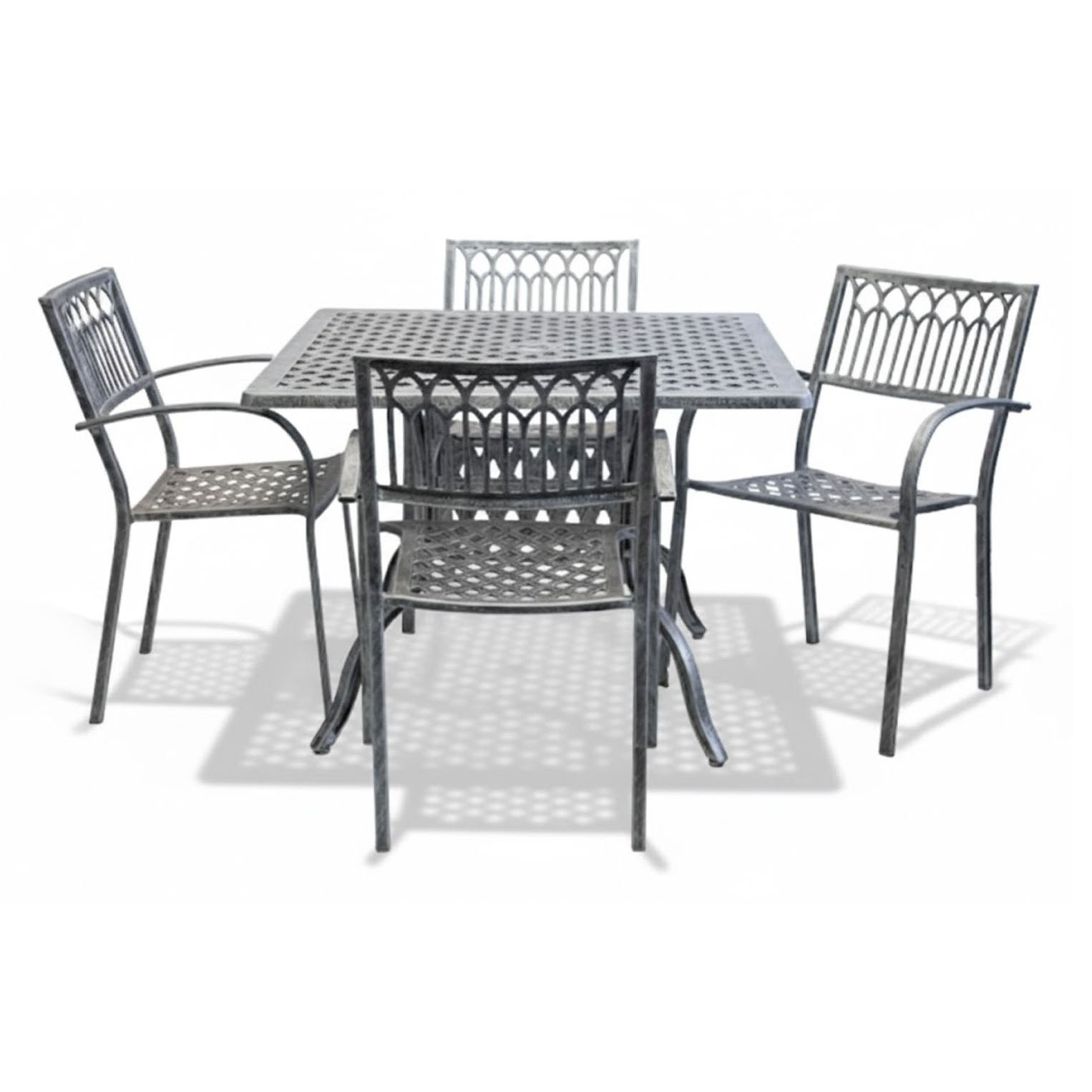 Atlas Aluminium Dining Set 4-Seater 1000mm Square